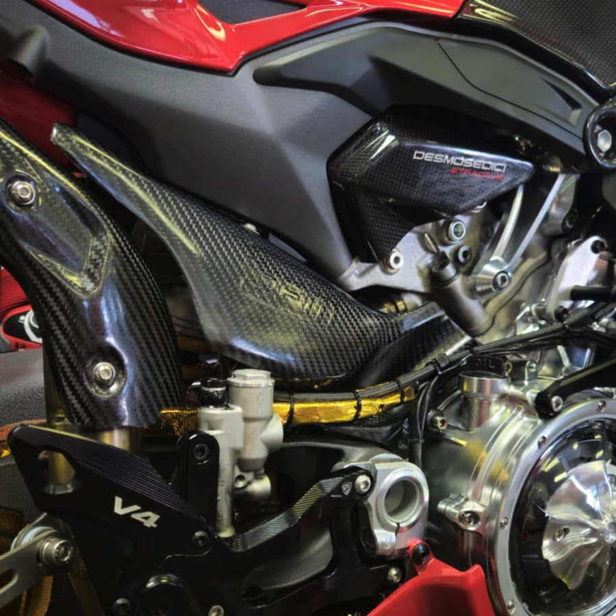 FM PROJECTS Carbon Fiber Exhaust Side Heat Shield for the Ducati Panigale V4 / S (2025+) - image 1