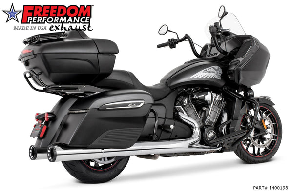 INDIAN 4.5" 2-STEP SLIP-ONS ONLY FOR CHALLENGER/PURSUIT, CHIEFTAIN/ROADMASTER, SPRINGFIELD BAGGERS BUNDLE official image