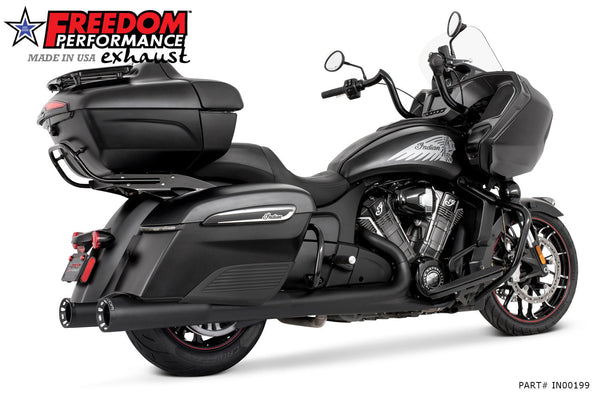 INDIAN 4.5" 2-STEP SLIP-ONS ONLY FOR CHALLENGER/PURSUIT, CHIEFTAIN/ROADMASTER, SPRINGFIELD BAGGERS BUNDLE official image