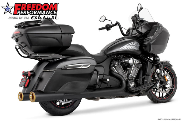 INDIAN 4.5" 2-STEP SLIP-ONS ONLY FOR CHALLENGER/PURSUIT, CHIEFTAIN/ROADMASTER, SPRINGFIELD BAGGERS BUNDLE official image