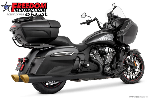 INDIAN 4.5" 2-STEP SLIP-ONS ONLY FOR CHALLENGER/PURSUIT, CHIEFTAIN/ROADMASTER, SPRINGFIELD BAGGERS BUNDLE official image