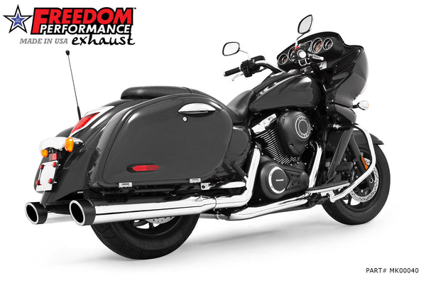 Freedom Performance KAWASAKI VAQUERO 1700/NOMAD/VOYAGER 4" COMPLETE TRUE-DUAL SYSTEM 2011-PRESENT BUNDLE