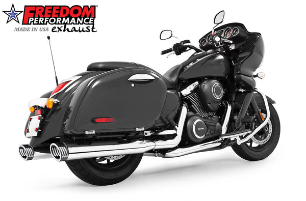 Freedom Performance KAWASAKI VAQUERO 1700/NOMAD/VOYAGER 4" COMPLETE TRUE-DUAL SYSTEM 2011-PRESENT BUNDLE