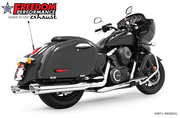 Freedom Performance KAWASAKI VAQUERO 1700/NOMAD/VOYAGER 4" COMPLETE TRUE-DUAL SYSTEM 2011-PRESENT BUNDLE