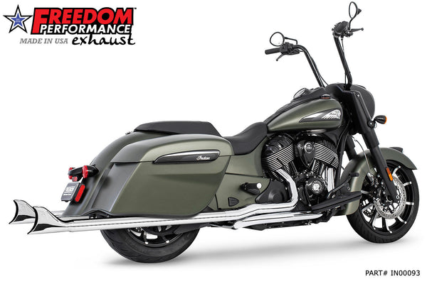 Freedom Performance INDIAN CHIEFTAIN / ROADMASTER / SPRINGFIELD 2.5" SHARKTAIL SLIP-ONS 2014-PRESENT Fits FREEDOM HEADERS Only