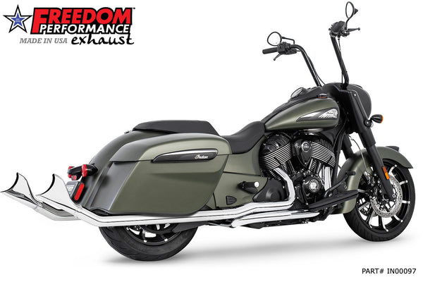 Freedom Performance INDIAN CHIEFTAIN / ROADMASTER / SPRINGFIELD 2.5" SHARKTAIL SLIP-ONS 2014-PRESENT Fits FREEDOM HEADERS Only