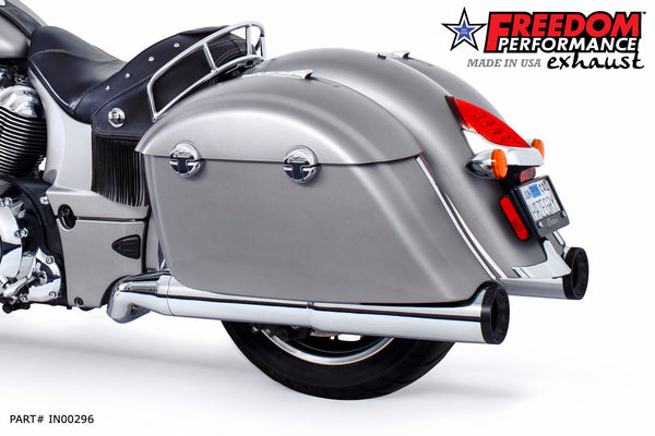 Freedom Performance INDIAN CHIEFTAIN / ROADMASTER / SPRINGFIELD / CHALLENGER/ PURSUIT / ELITE W/ HARD BAGS 2-INTO-1 "LEFT-SIDE ONLY" GHOST PIPE 2014-PRESENT