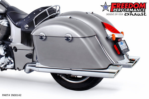 Freedom Performance INDIAN CHIEFTAIN / ROADMASTER / SPRINGFIELD / CHALLENGER/ PURSUIT / ELITE W/ HARD BAGS 2-INTO-1 "LEFT-SIDE ONLY" GHOST PIPE 2014-PRESENT