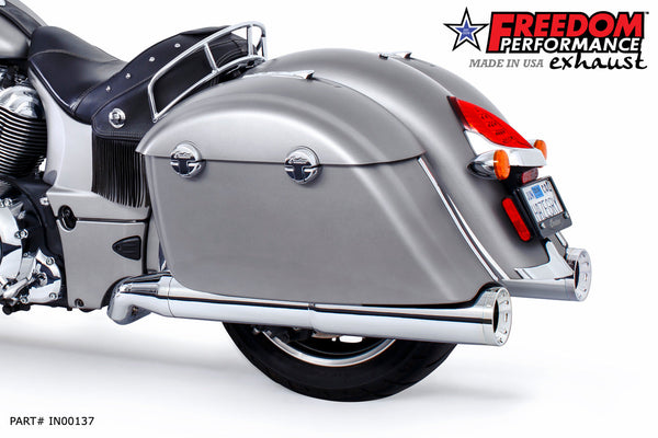 Freedom Performance INDIAN CHIEFTAIN / ROADMASTER / SPRINGFIELD / CHALLENGER/ PURSUIT / ELITE W/ HARD BAGS 2-INTO-1 "LEFT-SIDE ONLY" GHOST PIPE 2014-PRESENT