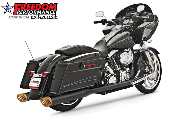 Freedom Performance HARLEY TOURING 4" 5 STEPPED RACING COMPLETE TRUE DUAL SYSTEM 1995-2016