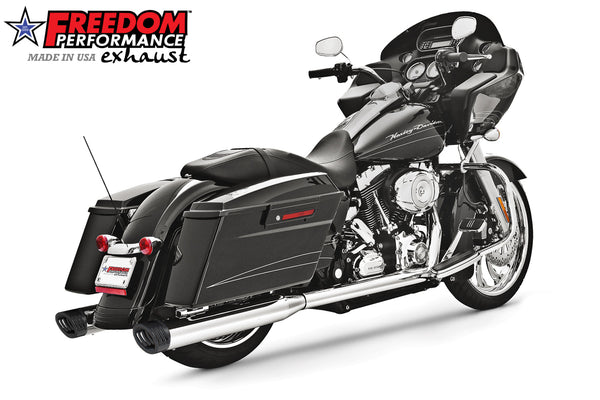 Freedom Performance HARLEY TOURING 4" 5 STEPPED RACING COMPLETE TRUE DUAL SYSTEM 1995-2016