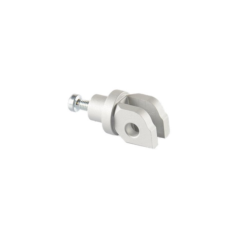 LighTech FTP032SIL silver Ø8 rider-footpeg adapter; one adapter component shown, supplied as a pair; footpeg not included.