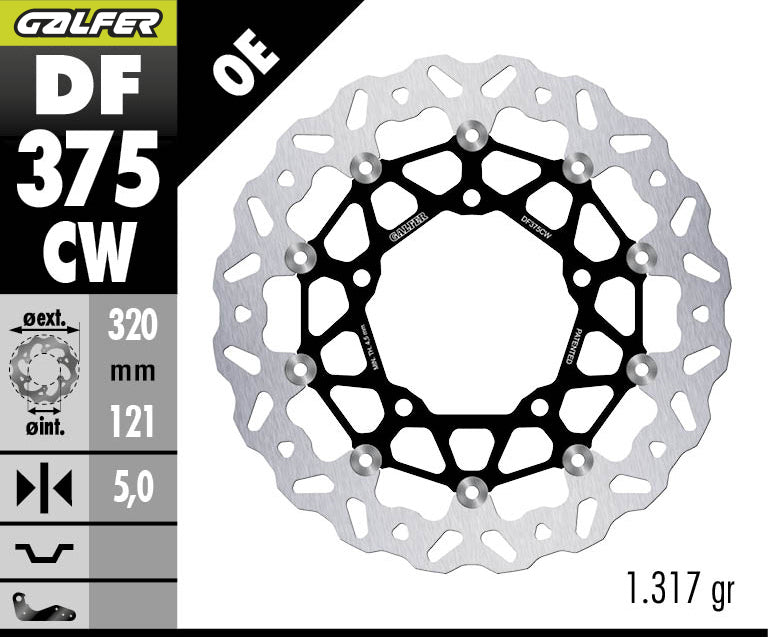 GALFER DF375CW official brake rotor image