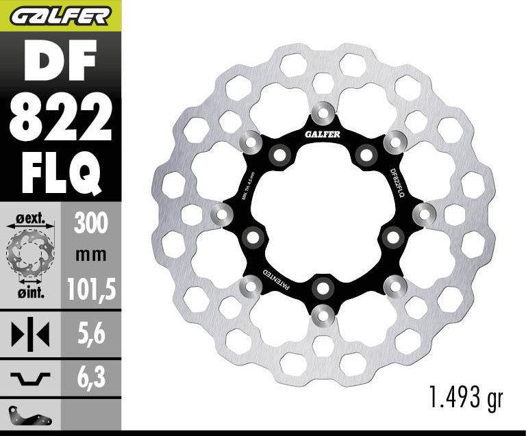 GALFER DF822FLQ official brake rotor image