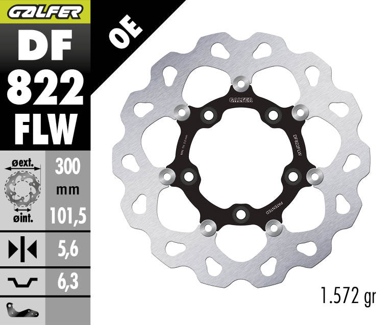 GALFER DF822FLW official brake rotor image