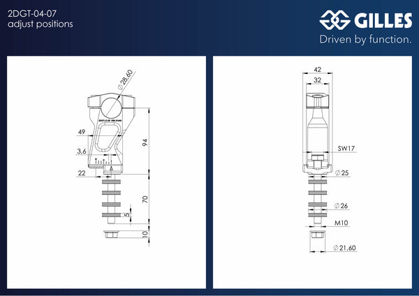 2DGT adjustable handlebar brackets with ABK-07