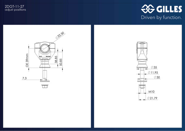 2DGT adjustable handlebar brackets with ABK-27