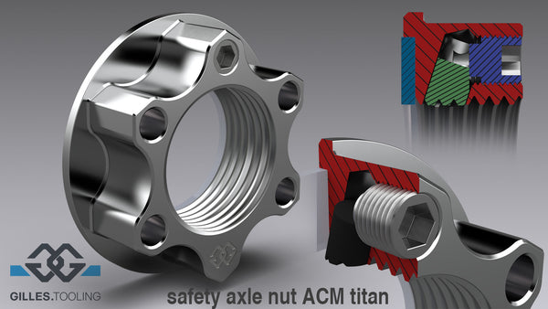 Safety nut ACM titanium M18X1.5 KIT