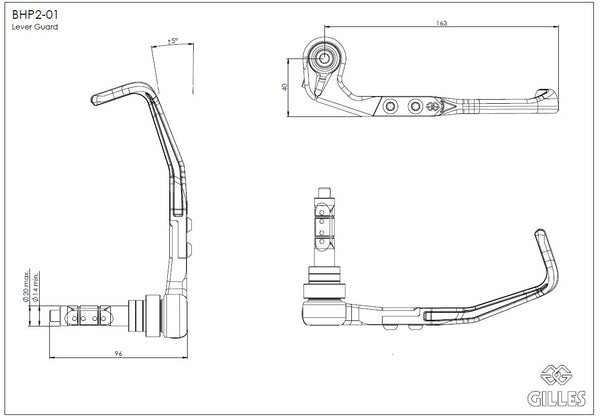 Brake lever protector black matt - BHP2-01-BD