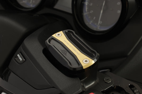 Front brake fluid reservoir cover gold