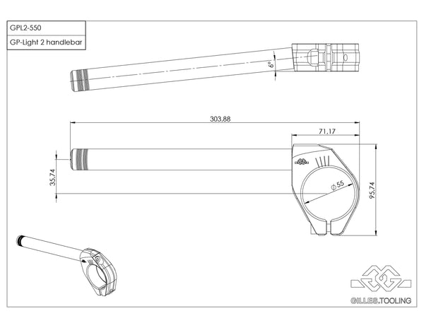 Handlebar GP-LIGHT 2 550 black