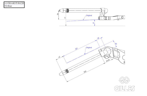 Fork bridge with bracket 40 black