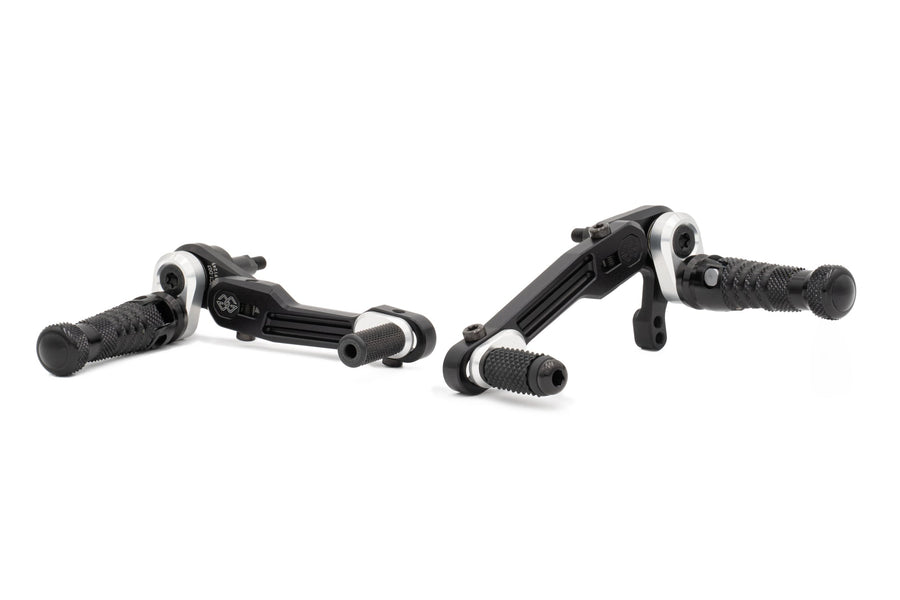 Footrest system RCT10GT D07 black-silver - RCT10GT-D07-BS