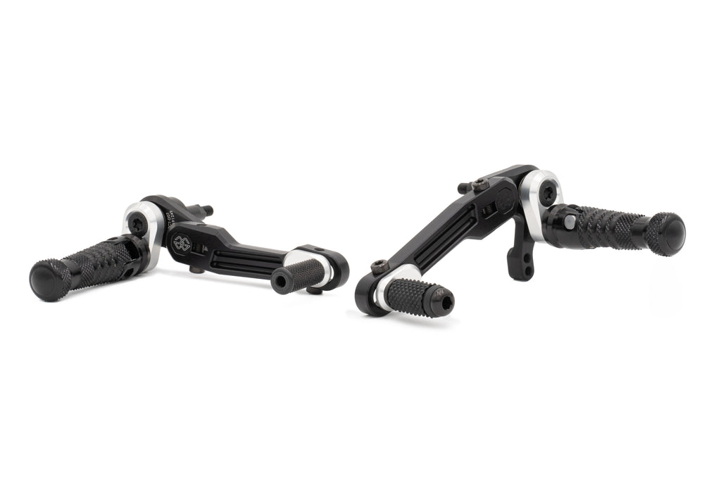 Footrest system RCT10GT D07 black-silver - RCT10GT-D07-BS