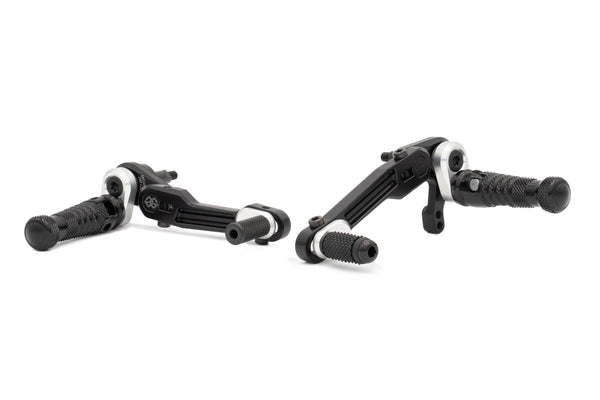Footrest system RCT10GT D07 black-silver - RCT10GT-D07-BS