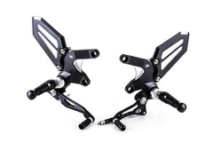 GILLES TOOLING Footrest system RCT10GT black-silver for Kawasaki | RCT10GT-K02.bs