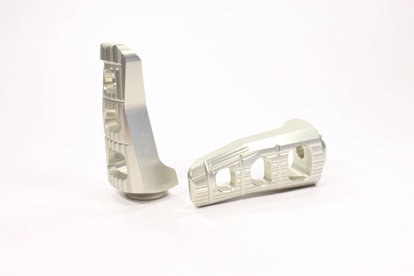 Replacement footrests Touring, rider, silver