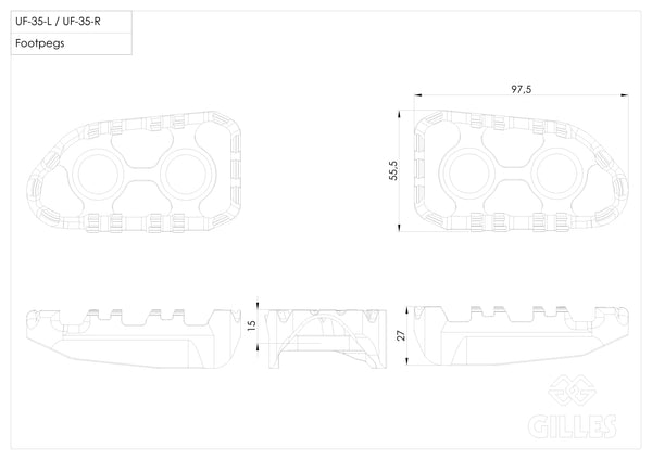 Tech-X Enduro replacement footrest, rider, black