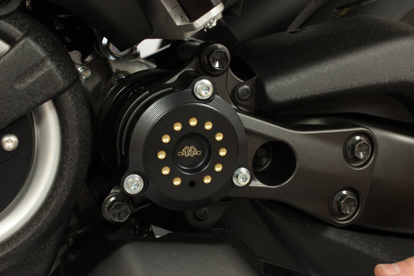 Front belt pulley cover black-gold