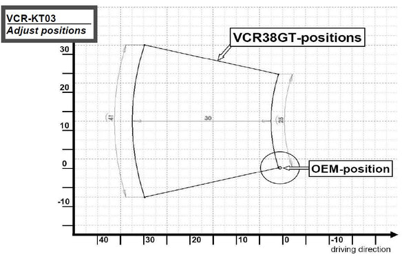 Footrest system VCR38GT black