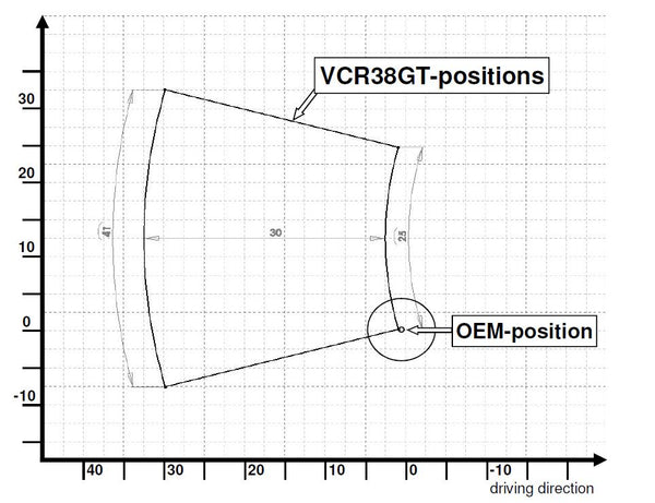 Footrest system VCR38GT black