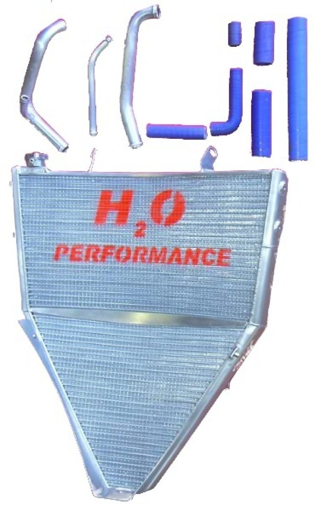 H2O Performance Oversize Racing Radiator kit For Yamaha YZF-R6 (2008-10) – illustrative image