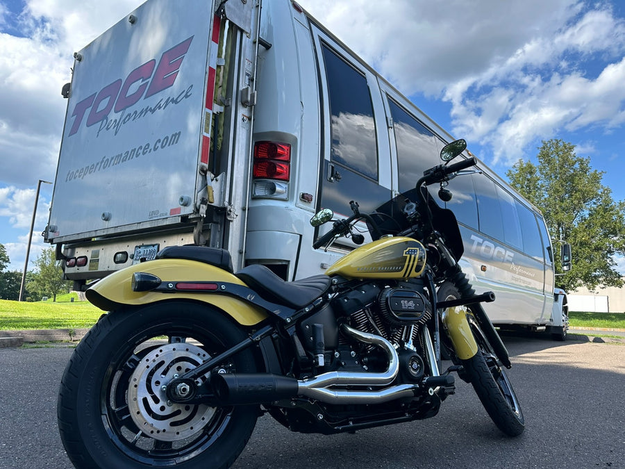 TOCE Pro-Comp 2-1 Visor Tip Full Exhaust System - Harley Davidson M8 Softtail / Softail ST Models