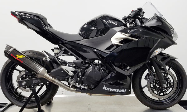 Graves Motorsports Kawasaki Ninja 400 + Ninja 500 Cat Back Slip-on Exhaust Carbon