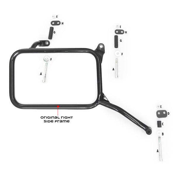 Unit Garage 3819 Spacer kit for right-side original suitcase frame Royal Enfield Himalayan 450 (2024 until now)
