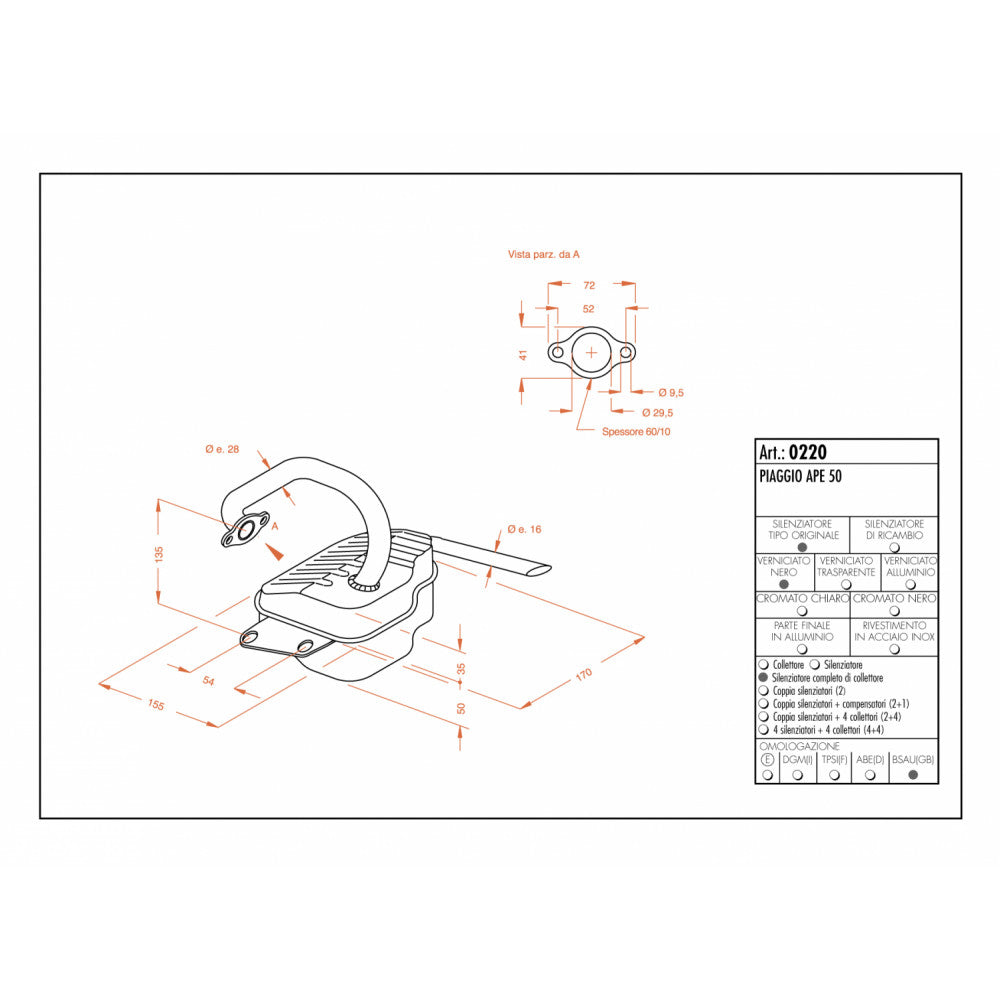 LeoVince SITO 0220 — PIAGGIO APE 50