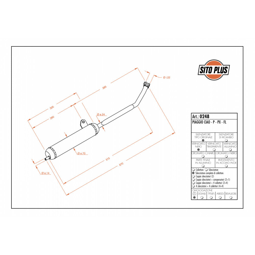 LeoVince SITOPLUS 0248 — PIAGGIO CIAO/P/PX/CIAO FL 50