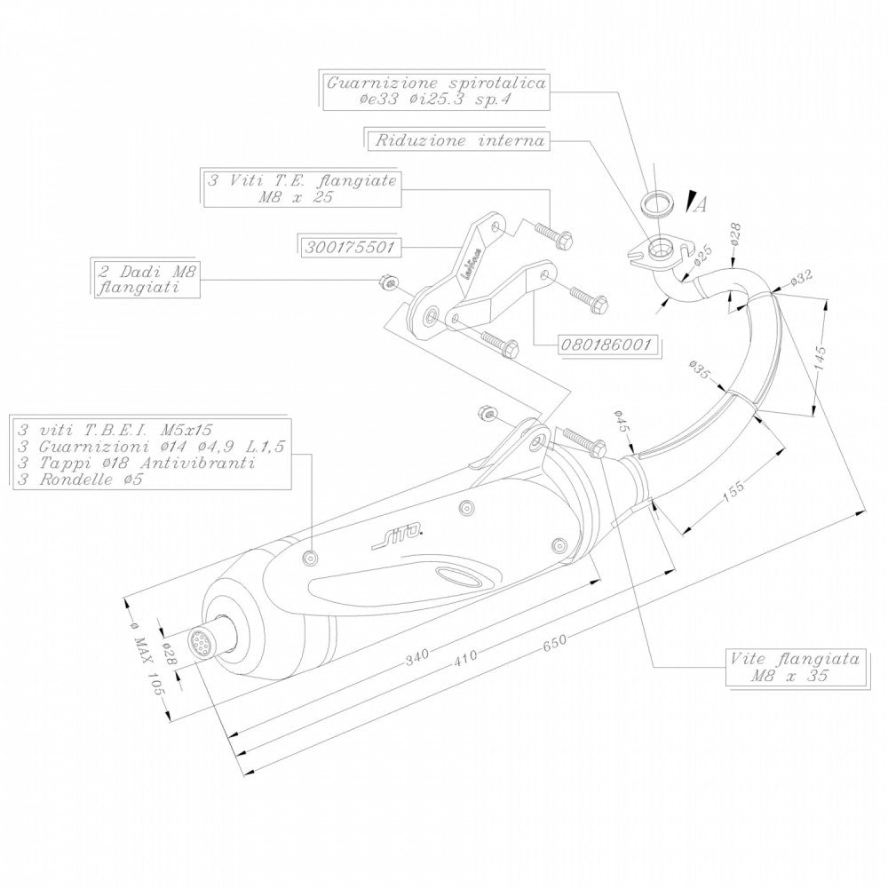 LeoVince SITO 0716 — YAMAHA AEROX 50 KAT liquid cooled 2004 - 2012