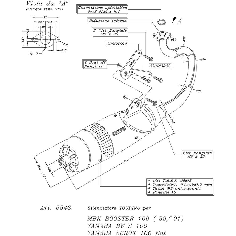 LeoVince TOURING 5543 — MBK BOOSTER 100 1999 - 2001