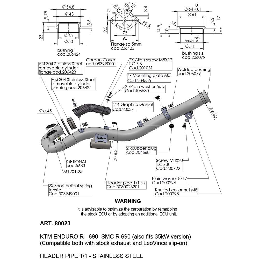 LeoVince HEADER PIPES 80023 — GAS GAS ES 700 2022 - 2024