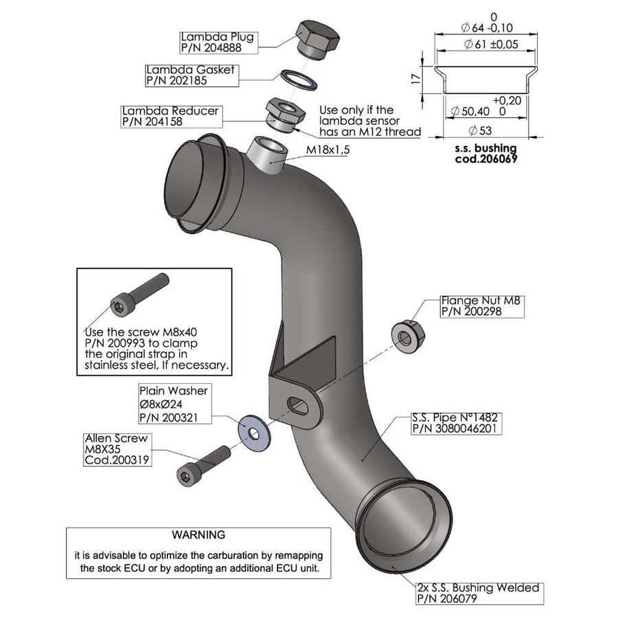 LeoVince CAT ELIMINATOR (LINK PIPE) 80046 — KTM 790 ADVENTURE/R 2019 - 2020