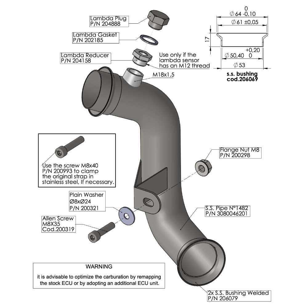 LeoVince CAT ELIMINATOR (LINK PIPE) 80046 — KTM 790 ADVENTURE/R 2019 - 2020