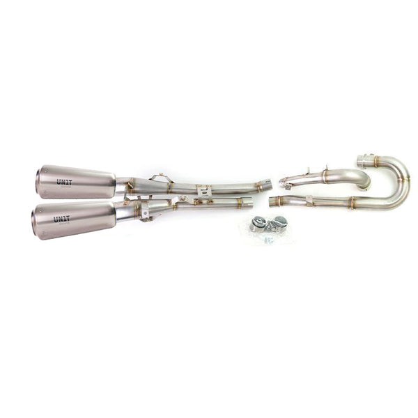 Unit Garage 3133+3134 Triumph 1200XC & XE Headpipe without catalitic converter in inox