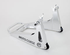 MOTOCORSE New "SBK" Aluminum Rear Paddock Stand - Fork Colore - Rosso