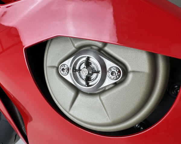 MOTOCORSE "New style" Titanium phase control cover with Titanium screws - Ducati V4 1
