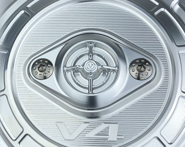 MOTOCORSE Aluminum alternator cover with Titanium screws Ducati V4 - "New style" 2